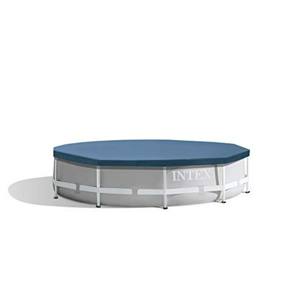 Intex Round Metal Frame Pool Cover Blue 10 ft Diameter Lightweight Durable 